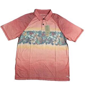 NWT Tommy Bahama Men's Island Zone Ombre Lei Floral Polo Shirt Large L